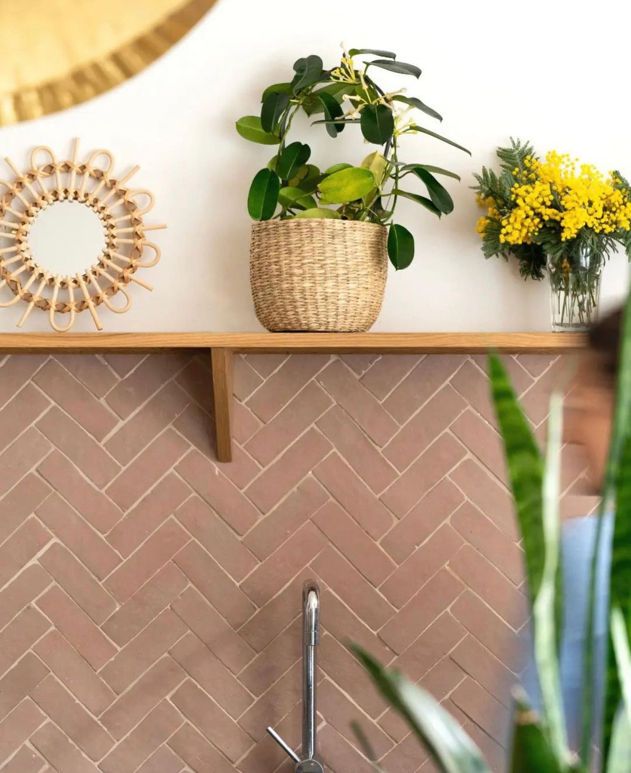 Bejmat rose mur cuisine